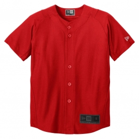 New Era YNEA220 Youth Diamond Era Full-Button Jersey - Scarlet