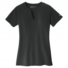 Nike 838960 Ladies Dri-FIT Stretch Woven V-Neck Top - Black/Black