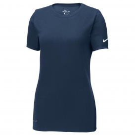 Nike NKBQ5234 Ladies Dri-FIT Cotton/Poly Scoop Neck Tee - College Navy