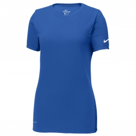 Nike NKBQ5234 Ladies Dri-FIT Cotton/Poly Scoop Neck Tee - Rush Blue