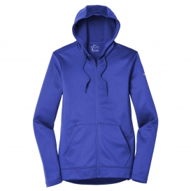 Nike NKAH6264 Ladies Therma-FIT Full-Zip Fleece Hoodie - Game Royal