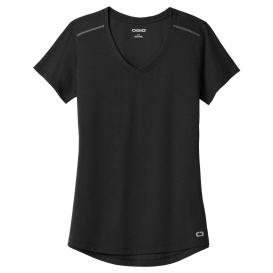 OGIO Endurance LOE337 Ladies Peak V-Neck Tee - Blacktop