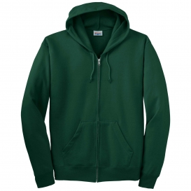 Hanes P180 EcoSmart Full-Zip Hooded Sweatshirt - Deep Forest