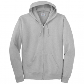 Hanes P180 Ecosmart Full-zip Hooded Sweatshirt - Light Steel 