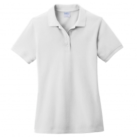 Port & Company LKP1500 Ladies Combed Ring Spun Pique Polo - White
