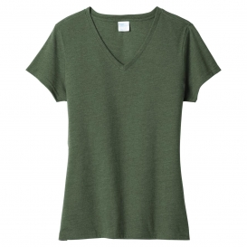 Port & Company LPC455V Ladies Fan Favorite Blend V-Neck Tee - Forest Green Heather