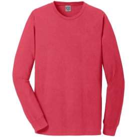 Port & Company PC099LS Beach Wash Garment-Dyed Long Sleeve Tee - Poppy