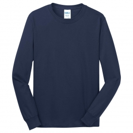 Port & Company PC54LS Long Sleeve Core Cotton Tee - Heather Navy