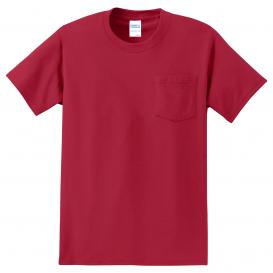 Port & Company PC61PT Tall Essential T-Shirt with Pocket - Red | Full ...