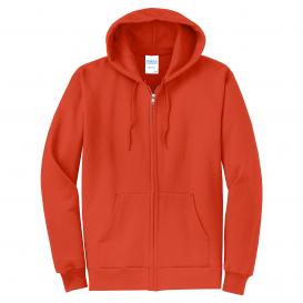 Port & Company PC78ZH Core Fleece Full-Zip Hooded Sweatshirt - Orange