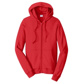 Port & Company PC850ZH Fan Favorite Fleece Full-Zip Hooded Sweatshirt - Bright Red