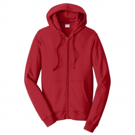 Port & Company PC850ZH Fan Favorite Fleece Full-Zip Hooded Sweatshirt - Team Cardinal