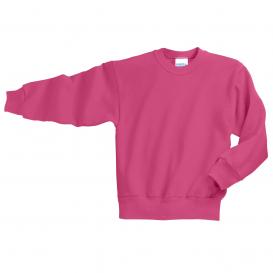 Port & Company PC90Y Youth Core Fleece Crewneck Sweatshirt - Sangria
