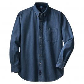 Port & Company SP10 Long Sleeve Value Denim Shirt - Ink Blue | Full Source