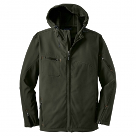 Port Authority J706 Textured Hooded Soft Shell Jacket - Mineral Green ...