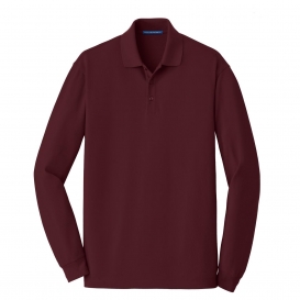 Port Authority K8000LS EZCotton Long Sleeve Polo - Maroon