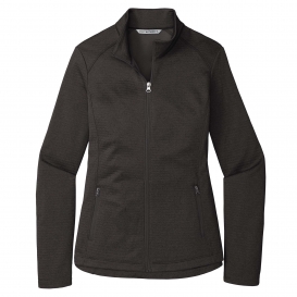 Port Authority L249 Ladies Diamond Heather Fleece Jacket - Dark Charcoal Heather