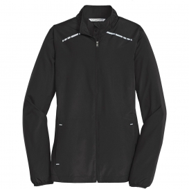 Port Authority L345 Ladies Zephyr Reflective Hit Full-Zip Jacket - Black