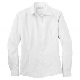 Port Authority L638 Ladies Long Sleeve Non-Iron Twill Shirt - White