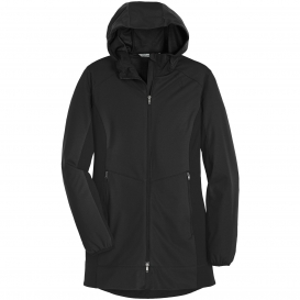 Port Authority L719 Ladies Active Hooded Soft Shell Jacket - Deep Black ...