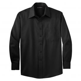 Port Authority TLS638 Tall Long Sleeve Non-Iron Twill Shirt - Black