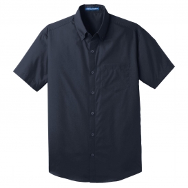 Port Authority W101 Short Sleeve Carefree Poplin Shirt - River Blue ...