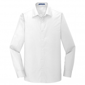 Port Authority W103 Slim Fit Carefree Poplin Shirt - White