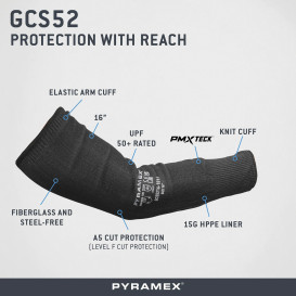 Pyramex GCS5216-1511 A5 HPPE 16" Sleeve with Elastic Arm Cuff
