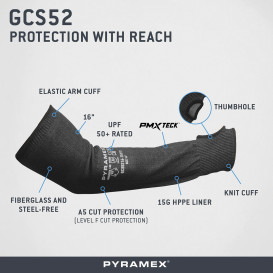 Pyramex GCS5216-1511T A5 HPPE 16" Sleeve with Elastic Arm Cuff and Thumbhole