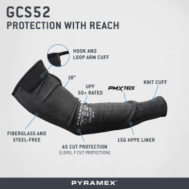 Pyramex GCS5218-1511F A5 HPPE 18" Sleeve with Elastic Arm Cuff