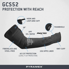 Pyramex GCS5218-1511TF A5 HPPE 18" Sleeve with Elastic Arm Cuff and Thumbhole