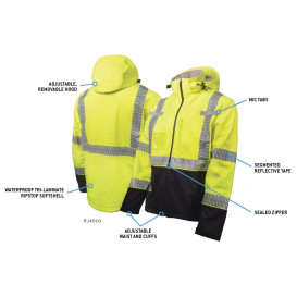 Pyramex RJ4010 Type R Class 3 Black Bottom Safety Jacket