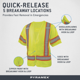 Pyramex RVZ3810BR Type R Class 3 Breakaway Safety Vest