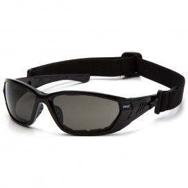 Pyramex SB10820DT Atrex Safety Glasses - Black Padded Foam Frame - Gray Mirror Anti-Fog Lens