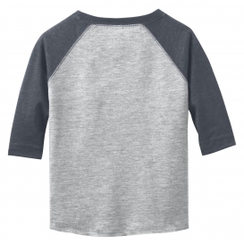Rabbit Skins RS3330 Toddler Baseball Fine Jersey Tee - Vintage Heather/Vintage Navy