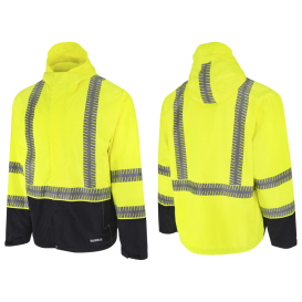 DEWALT DRW21-3ZGR Type R Class 3 Ripstop Wind and Rain Safety Jacket