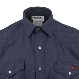 Radians FRS-004G VolCore Cat 2 Vented Pearl Snap FR Shirt - Navy