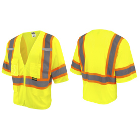 Radians SV232-3ZGM Type R Class 3 Dual Side Zipper Two-Tone Safety Vest - Yellow/Lime