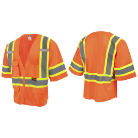 Radians SV232-3ZOM Type R Class 3 Dual Side Zipper Two-Tone Safety Vest - Yellow/Lime