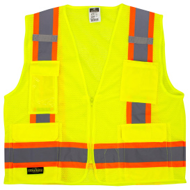 Radians SV6-2ZGM Type R Class 2 Two-Tone Surveyor Safety Vest - Yellow/Lime
