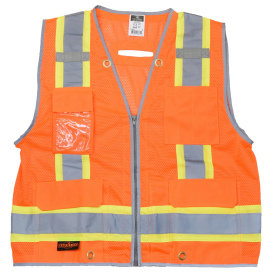 Radians SV6HO Type R Class 2 Heavy Duty Two Tone Surveyor Safety Vest - Orange