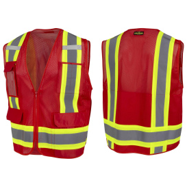 Radians SV6P Type O Class 1 Mesh Surveyor Safety Vest - Red