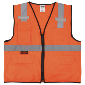 Radians SV7E Economy Type R Class 2 Solid Surveyor Safety Vest - Hi-Vis Orange