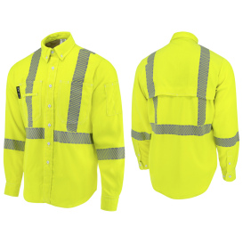 Neese VTS5VSH3FY Tecasafe One Type R Class 3 5.7 oz Vented FR Shirt - Fluorescent Yellow