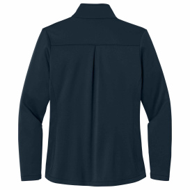 Eddie Bauer EB2470 Ladies Smooth Mid Layer Fleece Full-Zip - River Blue Navy