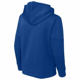 Sport-Tek YST255 Youth Sport-Wick Fleece United Pullover Hoodie - True Royal/White