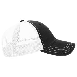 Richardson 111 Garment-Washed Trucker Cap - Black/White