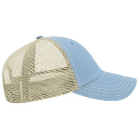Richardson 111 Garment-Washed Trucker Cap - Columbia Blue/Khaki