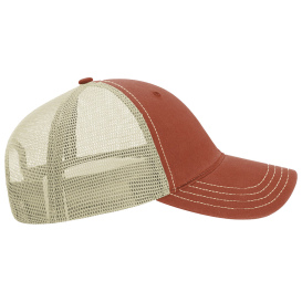 Richardson 111 Garment-Washed Trucker Cap - Texas Orange/Khaki