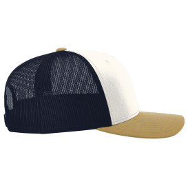 Richardson 112 Snapback Trucker Cap - Cream/Navy/Amber Gold